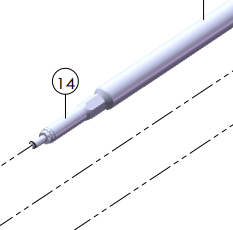 FEE847-11 | SUPPORT / PIED DE CARTOUCHE POUR FUN050-00 L: 127mm