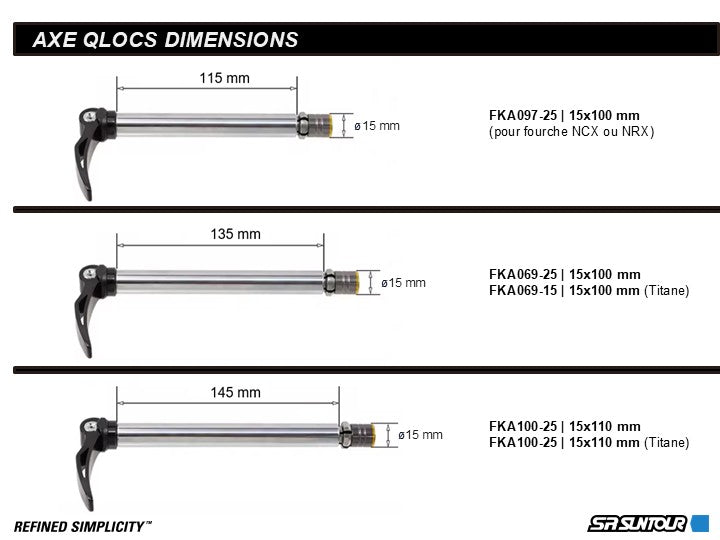 FKA069-25 | AXE DE ROUE QLOC2 15X100MM