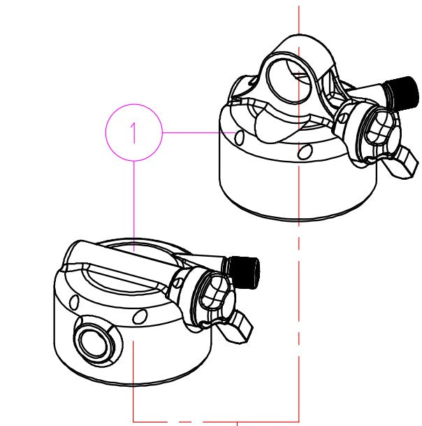 RBA303-10 | ENSEMBLE TETE COMPLETE RS19 EDGE/RS21 EDGE+/RS24 EDGE X 2CR TRUNNION